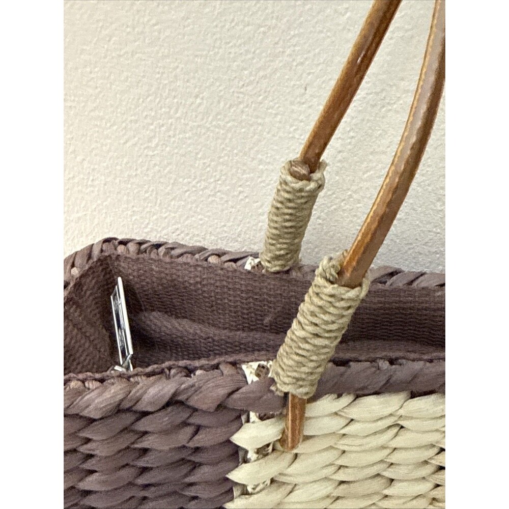 Sun N Sand Handbag Wicker Straw Woven Beach Tote Shoulder Purse Boho Style - Picture 5 of 16